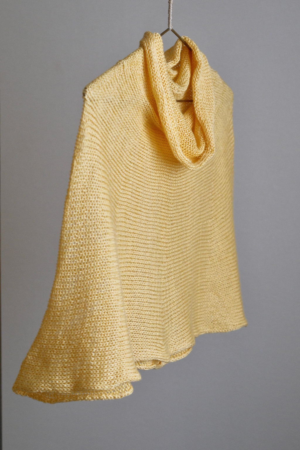 Silk Knitted Cowl-Neck Poncho