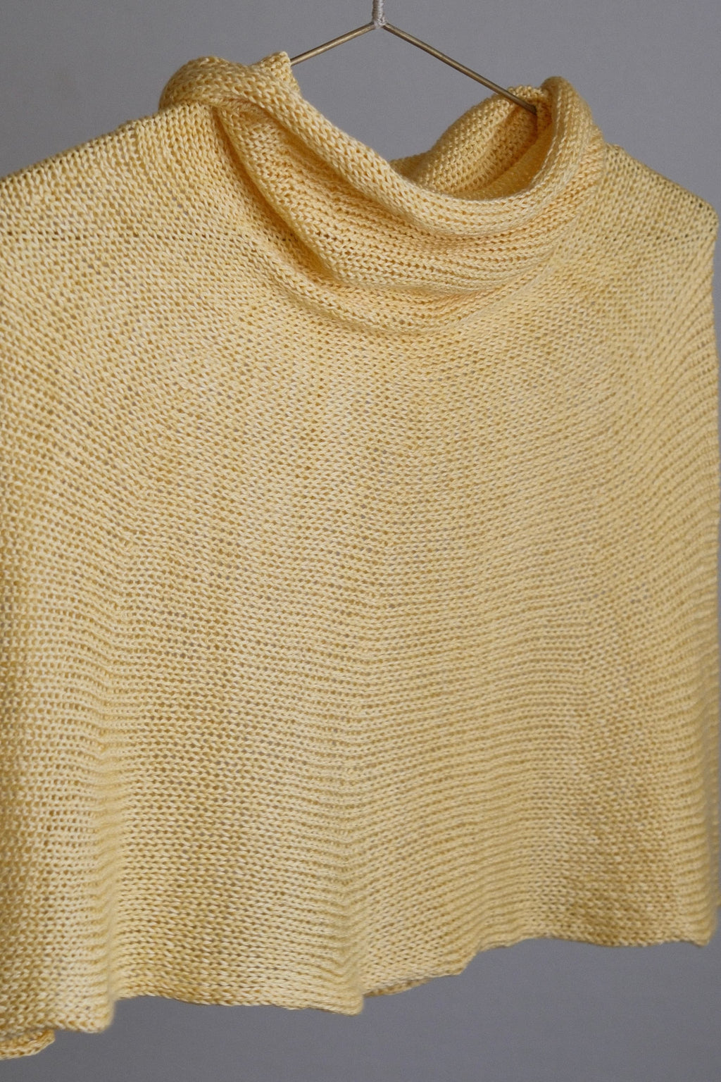Silk Knitted Cowl-Neck Poncho