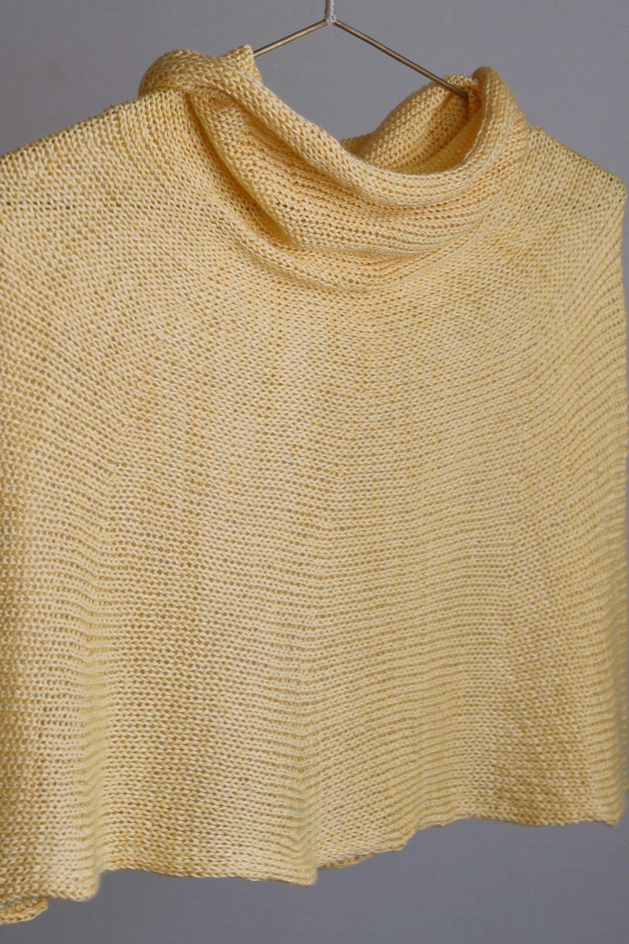Silk Knitted Cowl-Neck Poncho