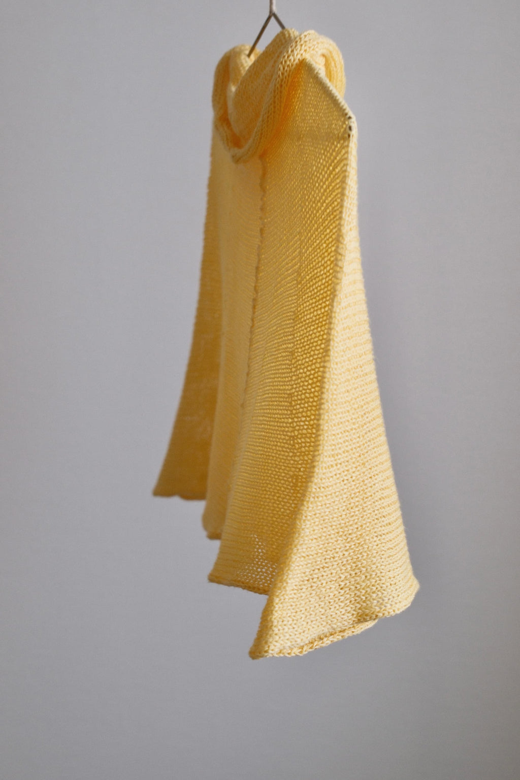 Silk Knitted Cowl-Neck Poncho