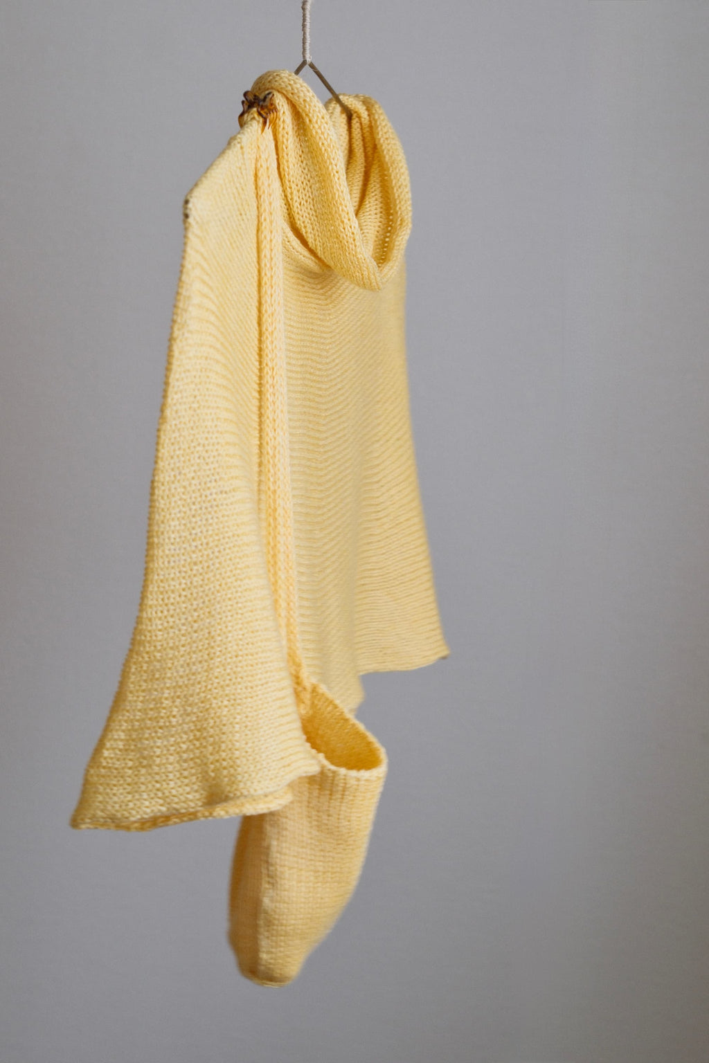Silk Knitted Cowl-Neck Poncho