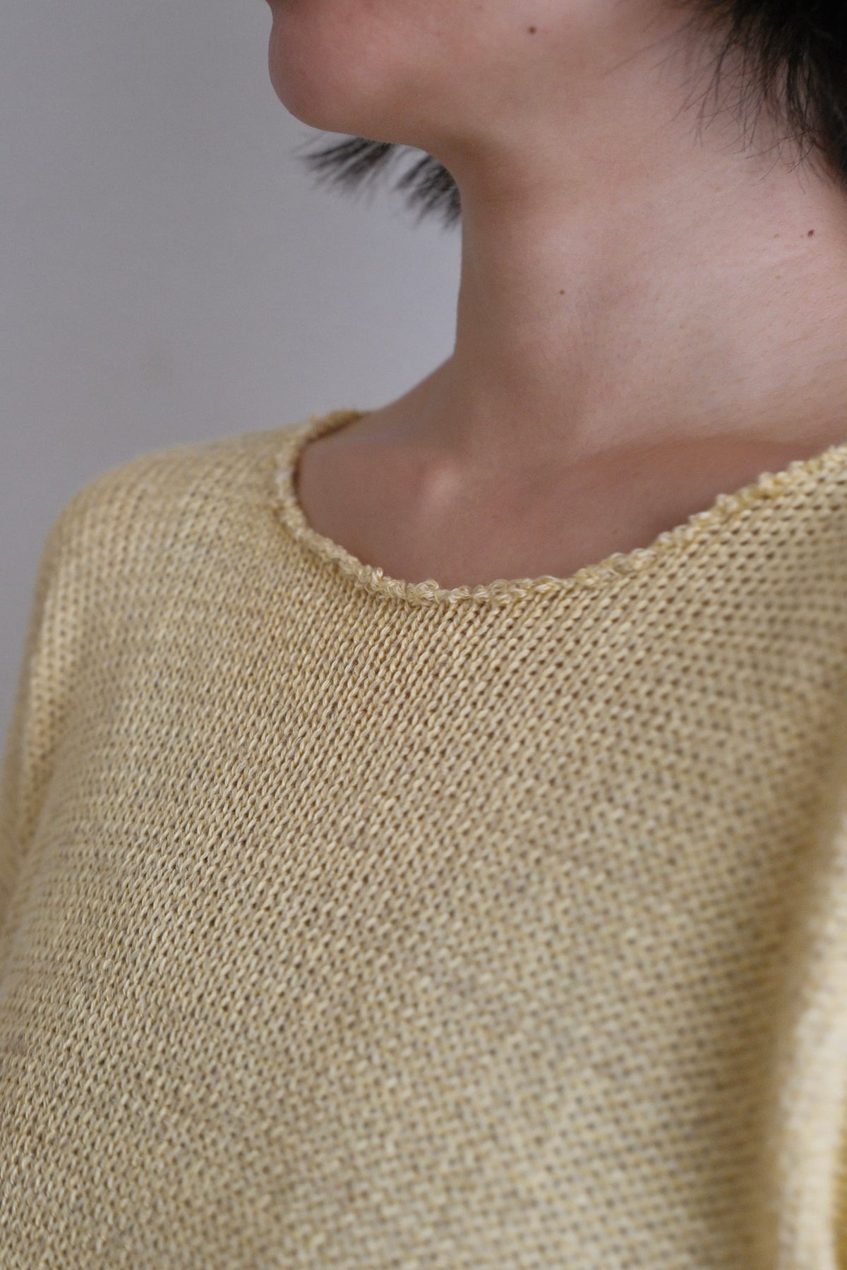 Silk-Cotton-Linen Knitted Long-Sleeve Sweater
