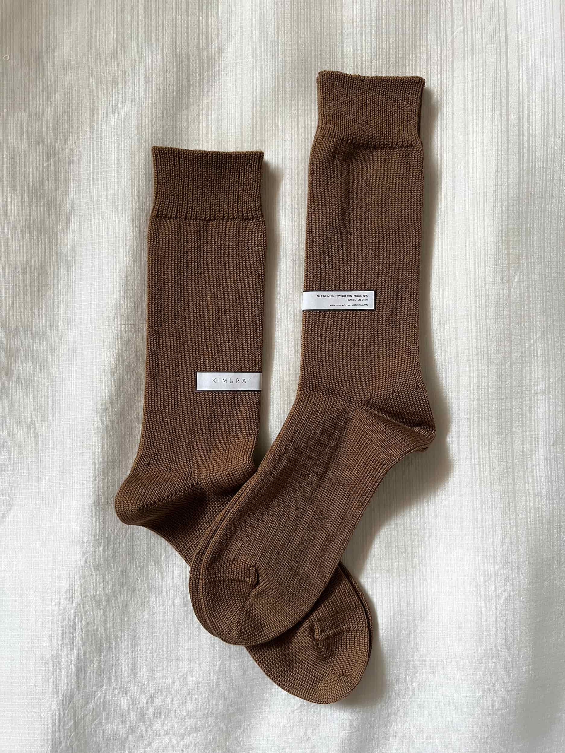 MERINO WOOL RIB SOCKS / 22-24cm
