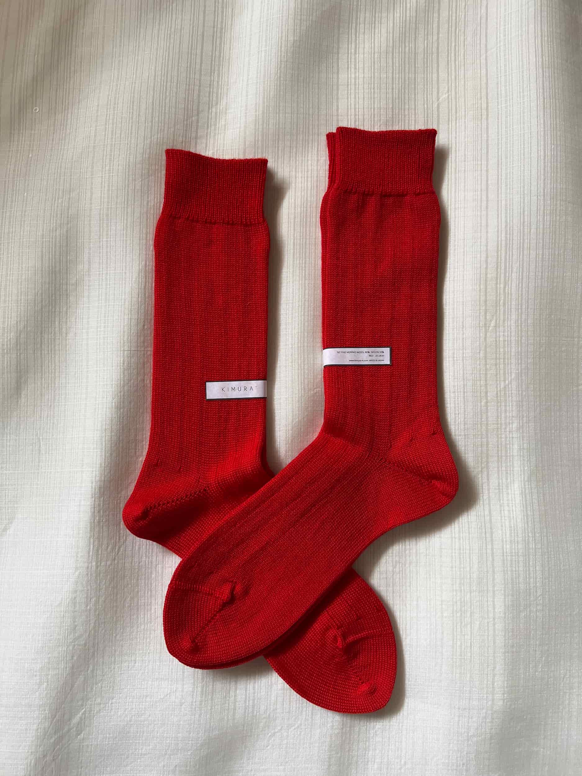MERINO WOOL RIB SOCKS / 22-24cm